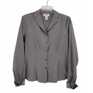 3/15 vintage Talbots micro herringbone career top SZ 8